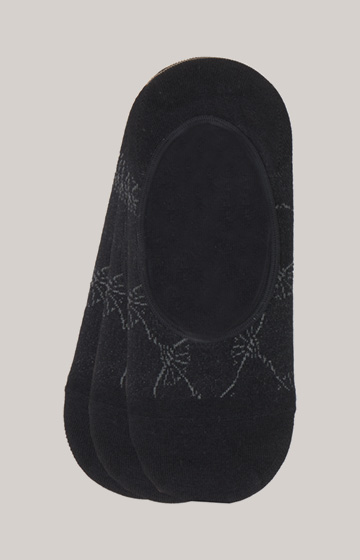 3er-Pack IN-SHOE Socken mit Kornblumen Muster in schwarz